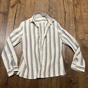 Zara Texture Striped LS Polo